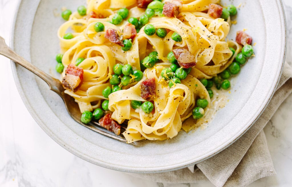 Creamy Lemon Cacio e Pepe with Pancetta Familystyle Food