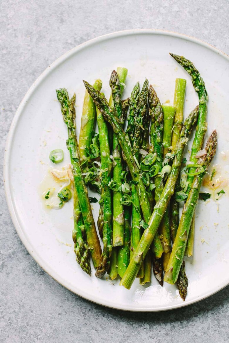 Roasted Asparagus with Lemon Vinaigrette Familystyle Food