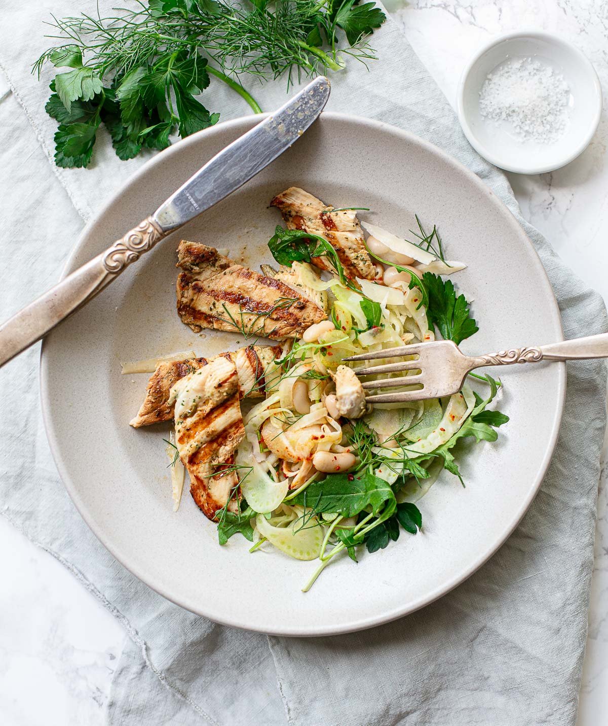 Buttermilk Chicken Breast with Fennel Salad Familystyle Food