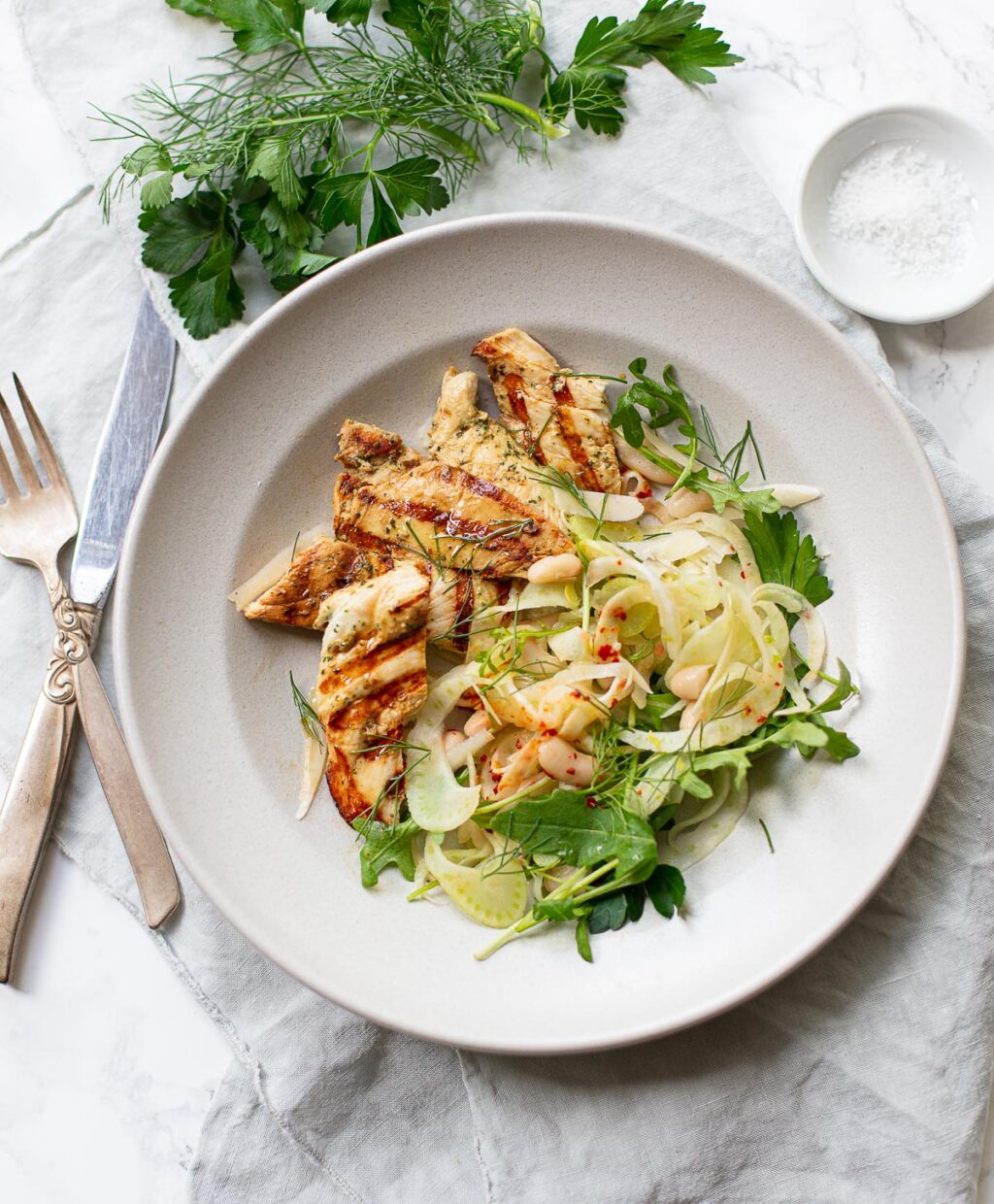 Buttermilk Chicken Breasts with Fennel Salad Familystyle Food