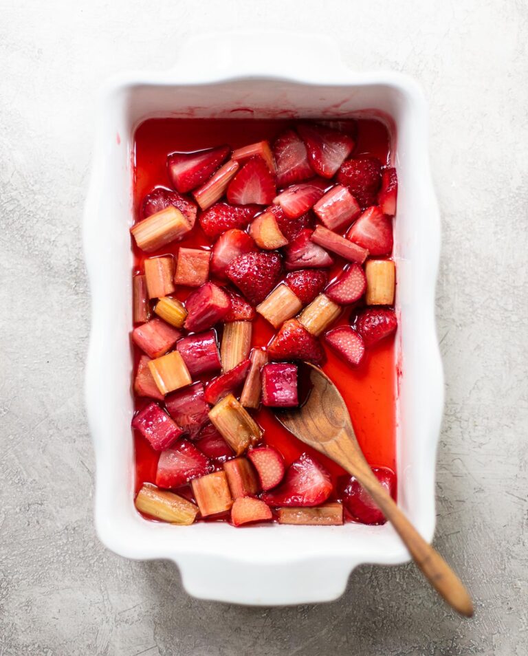 Roasted Strawberry Rhubarb Compote Familystyle Food