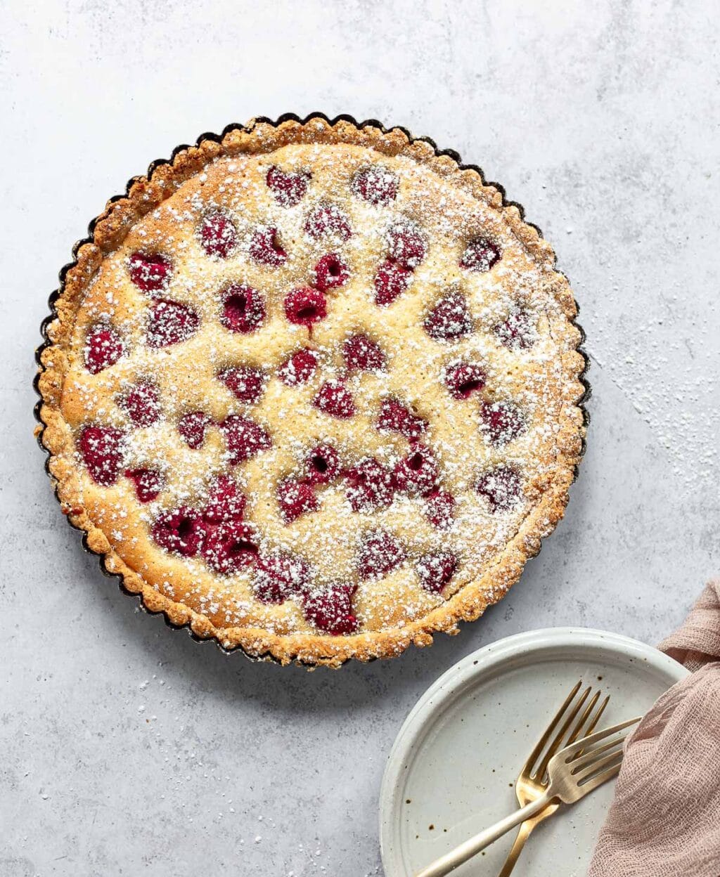 Raspberry Almond Tart with Frangipane Cream Familystyle Food