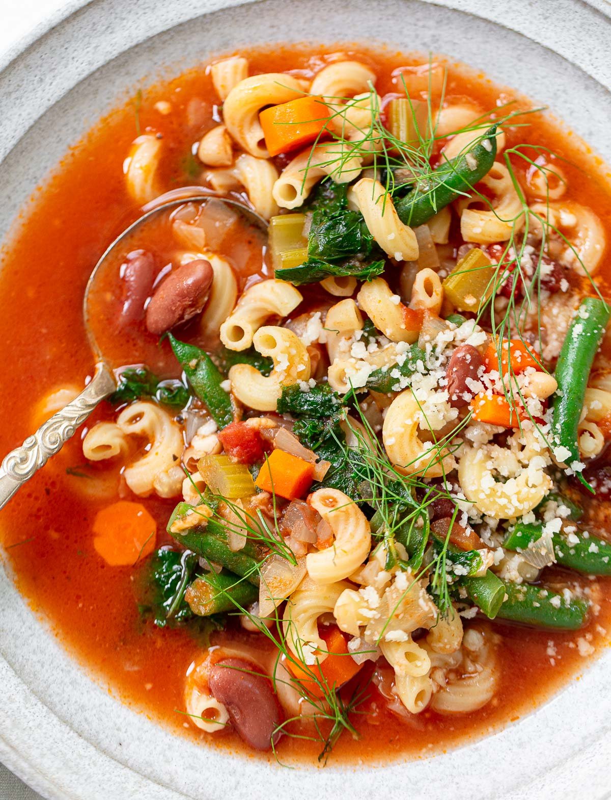 Classic Italian Vegetable Minestrone Soup | Familystyle Food