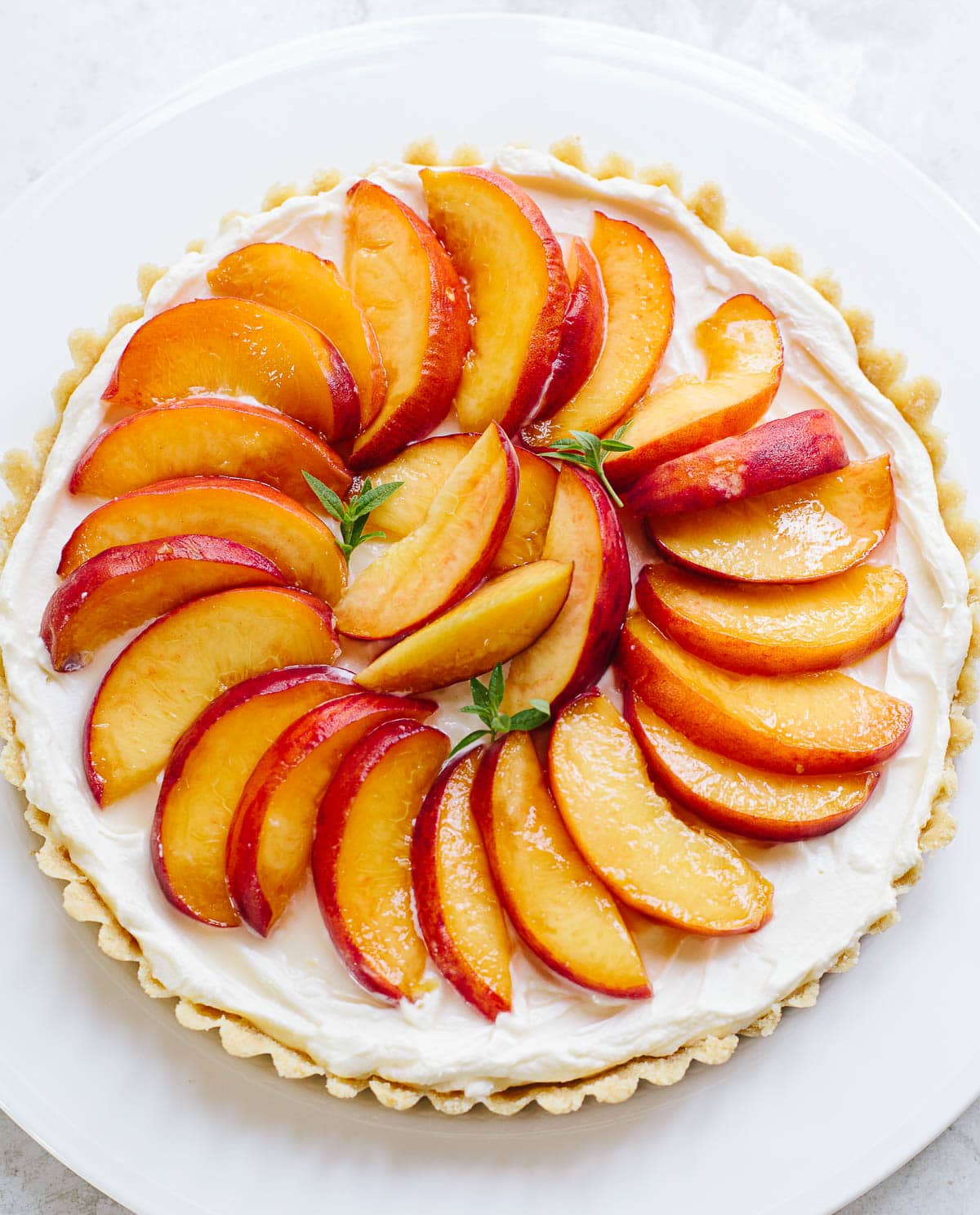 No-Bake Peach Cream Tart - Familystyle Food