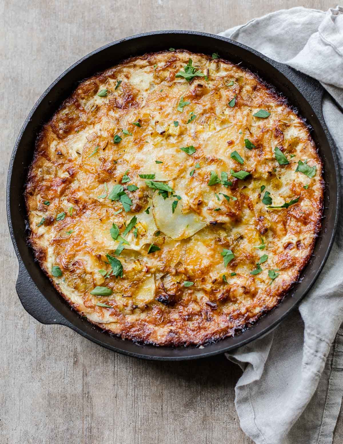 Shredded Potato Cake with Leeks and Cheese - New England