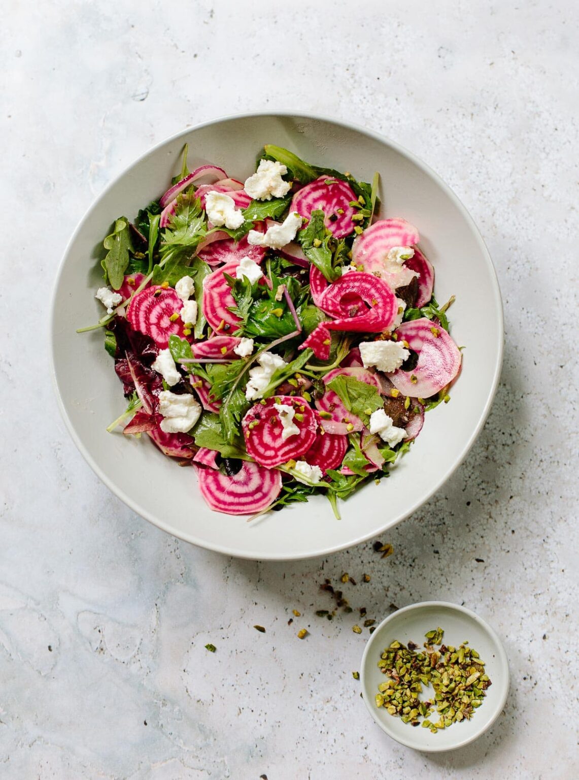 Candy Cane Beet Salad with Goat Cheese Familystyle Food