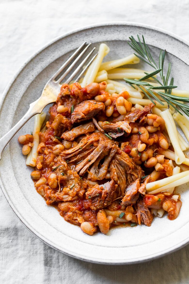 SlowCooked Pork and White Bean Cassoulet Familystyle Food