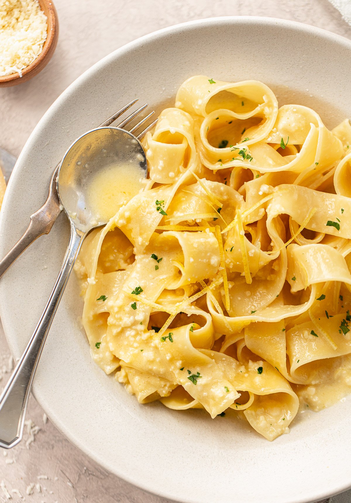 Pasta al Limone (Creamy Lemon Pasta) - Inside The Rustic Kitchen