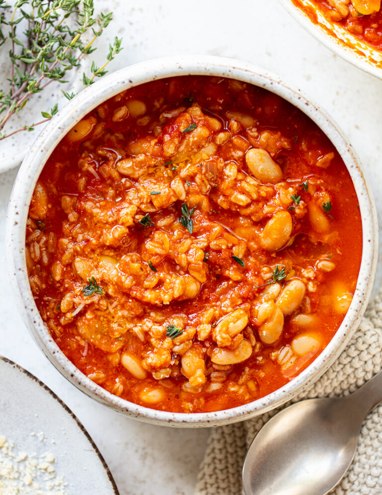 Quick Farro Risotto with Tomatoes and Beans Familystyle Food