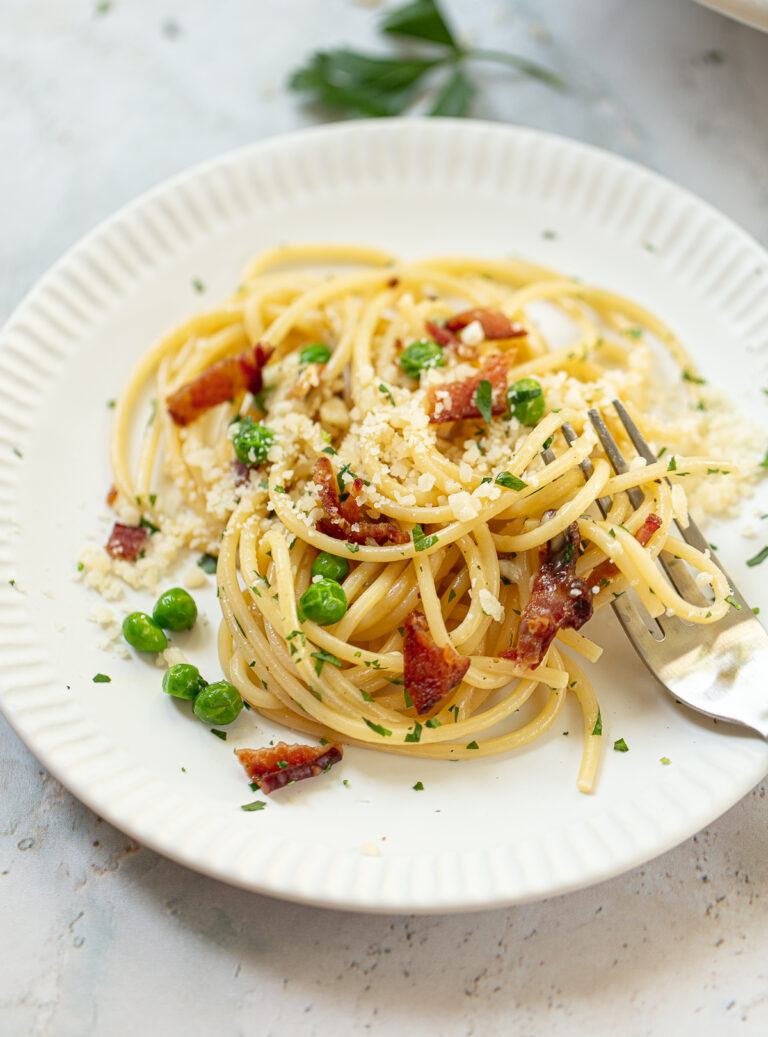 Pasta Carbonara with Bacon Familystyle Food