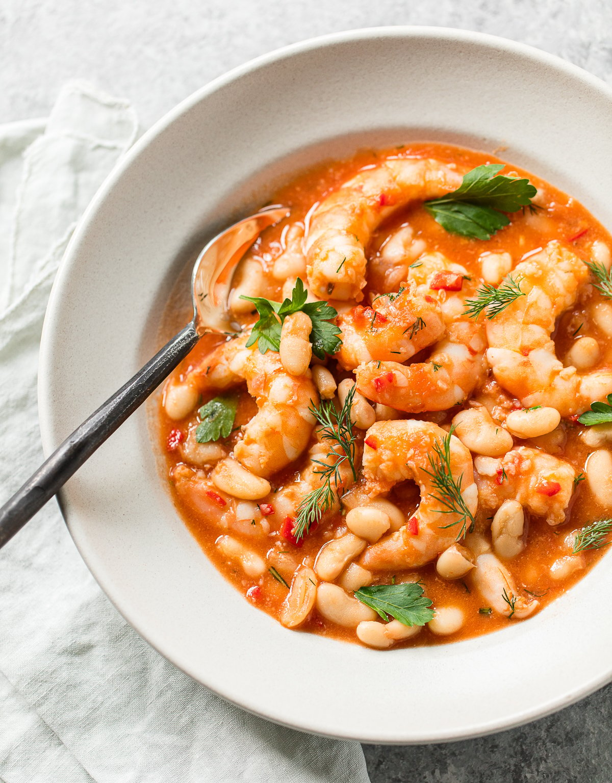 Mediterranean Shrimp Salad With Cannellini Beans 