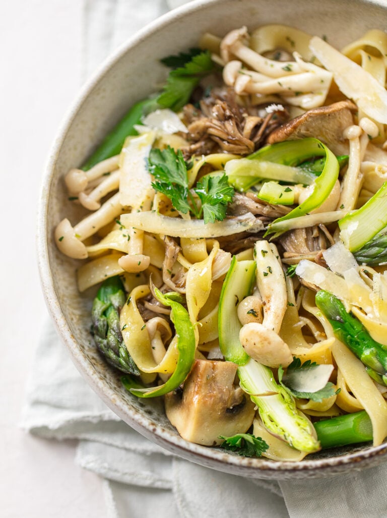 Mushroom Asparagus Pasta Familystyle Food