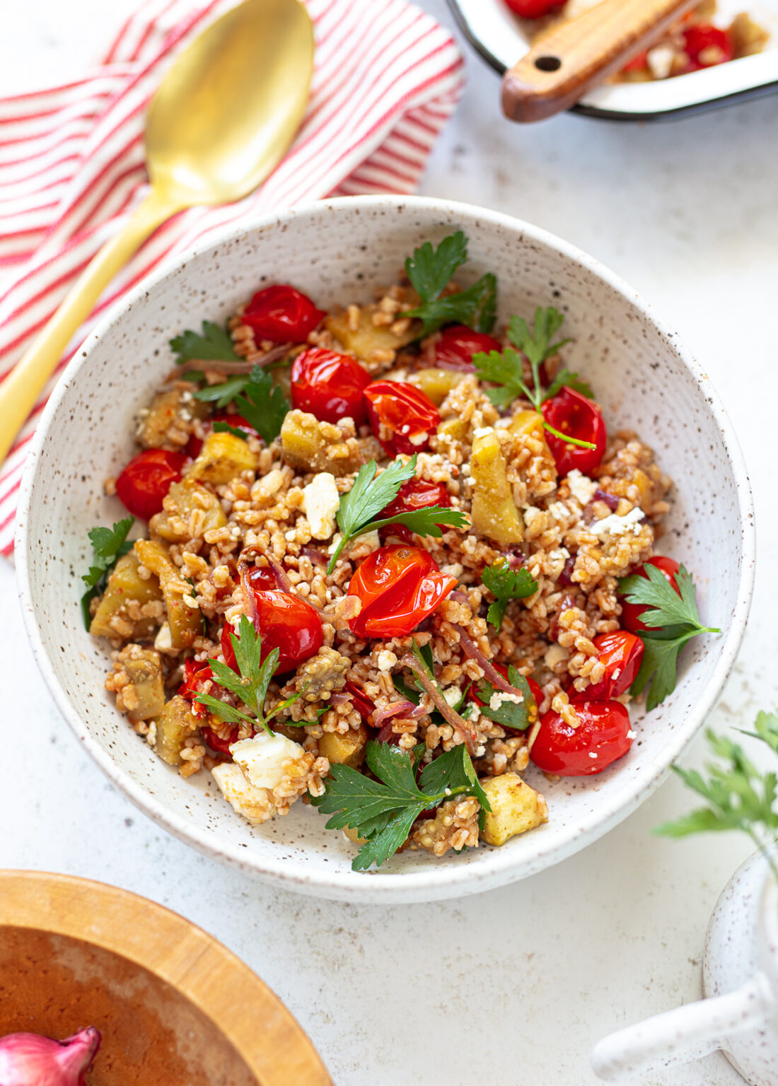 Roasted Vegetable Farro Bowl Familystyle Food
