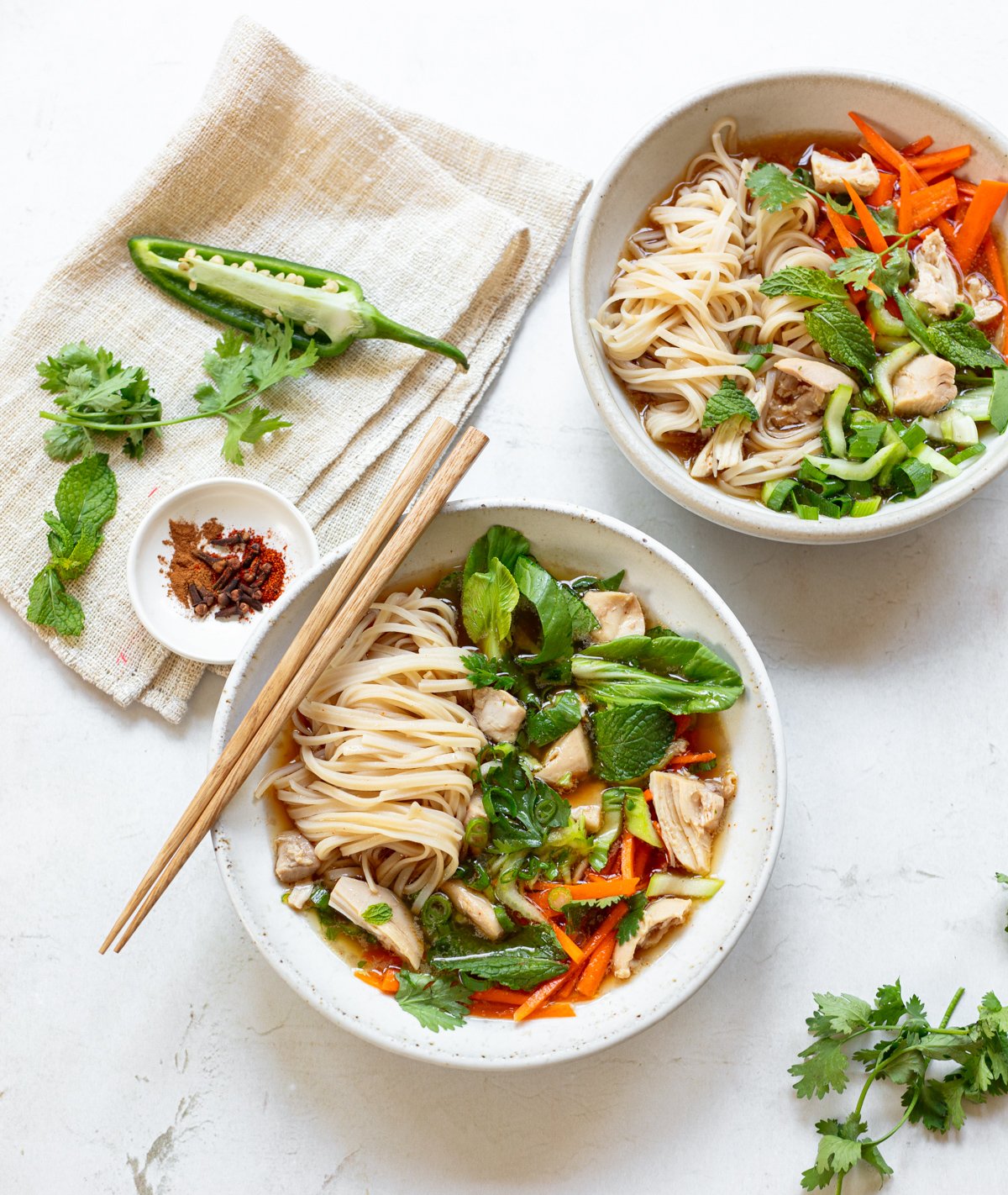 Chicken Rice Noodle Soup - A Beautiful Plate