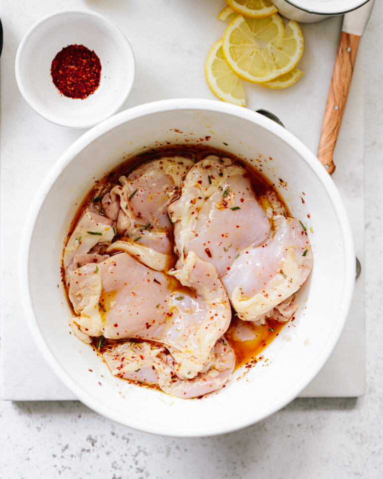 PanRoasted Lemon Chicken Thighs with Rosemary Familystyle Food