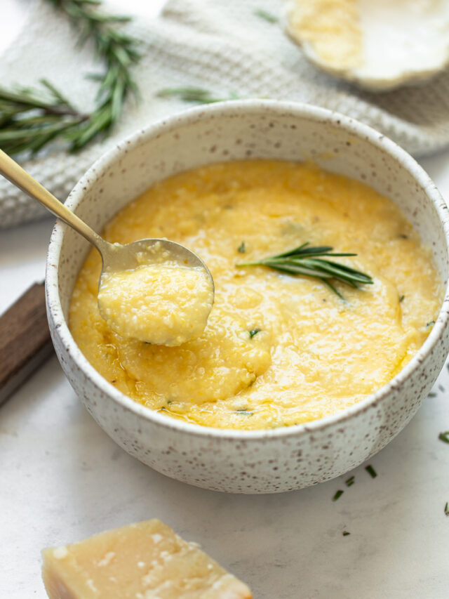 Creamy Polenta with Parmesan Cheese - Familystyle Food