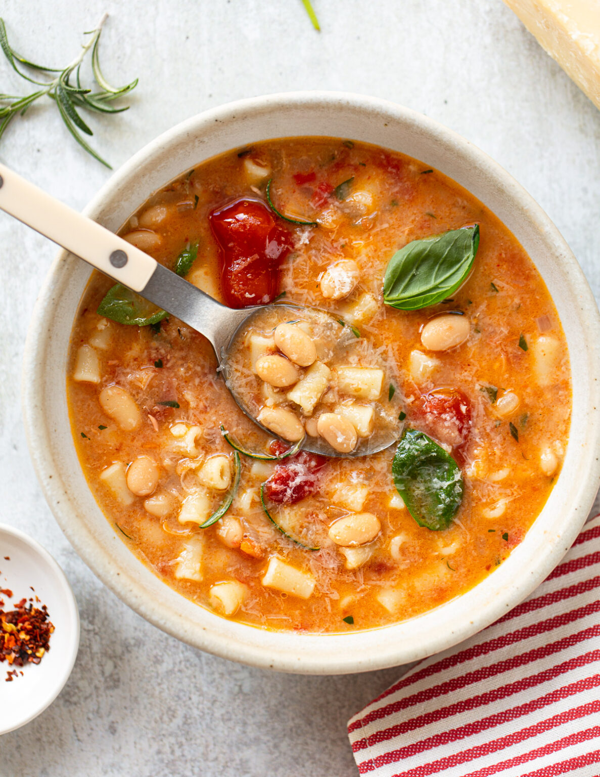 Italian Bean Soup with Pasta Familystyle Food