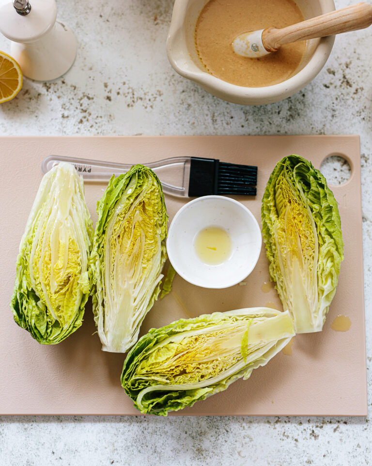 Grilled Romaine Lettuce Caesar Salad Familystyle Food