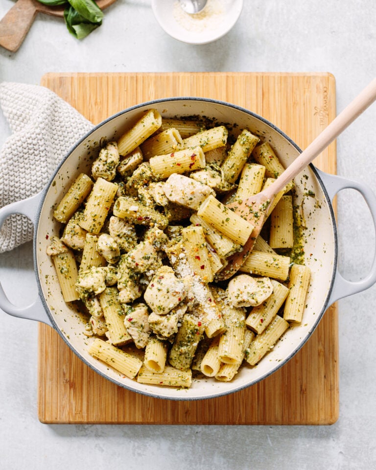 10Minute Chicken Pesto Pasta Dinner Familystyle Food