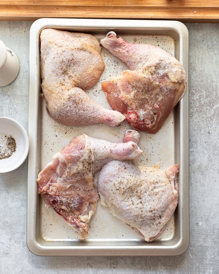 Crusty HerbDijon Baked Chicken Quarters Familystyle Food