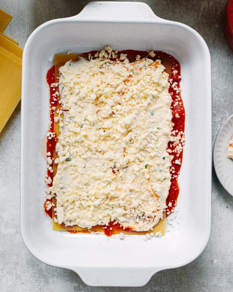 Ricotta Cheese Lasagna with Marinara Sauce Familystyle Food
