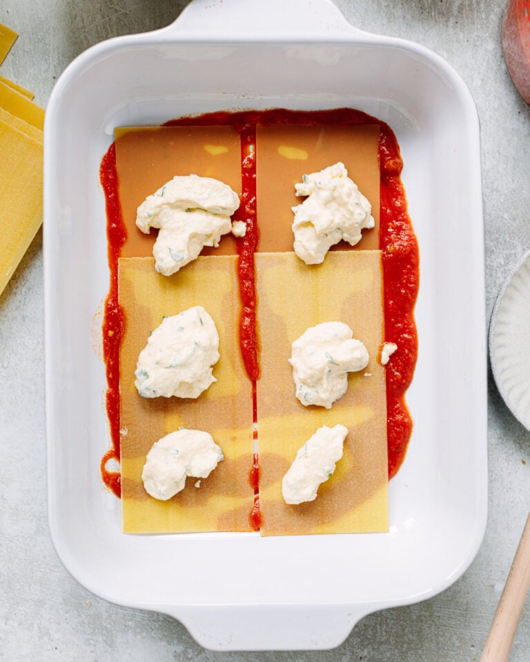 Ricotta Cheese Lasagna with Marinara Sauce Familystyle Food