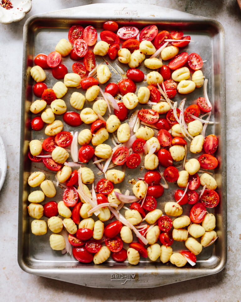 Italian Sausage SheetPan Gnocchi Dinner Familystyle Food